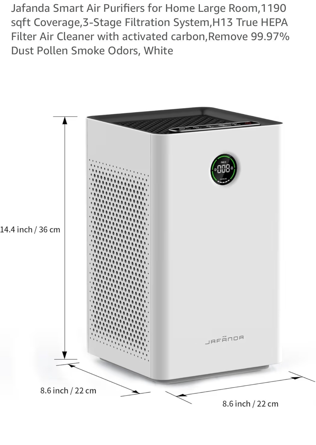 Jafanda Air Purifiers for Home Large Room (1190 sqft) - photo 2