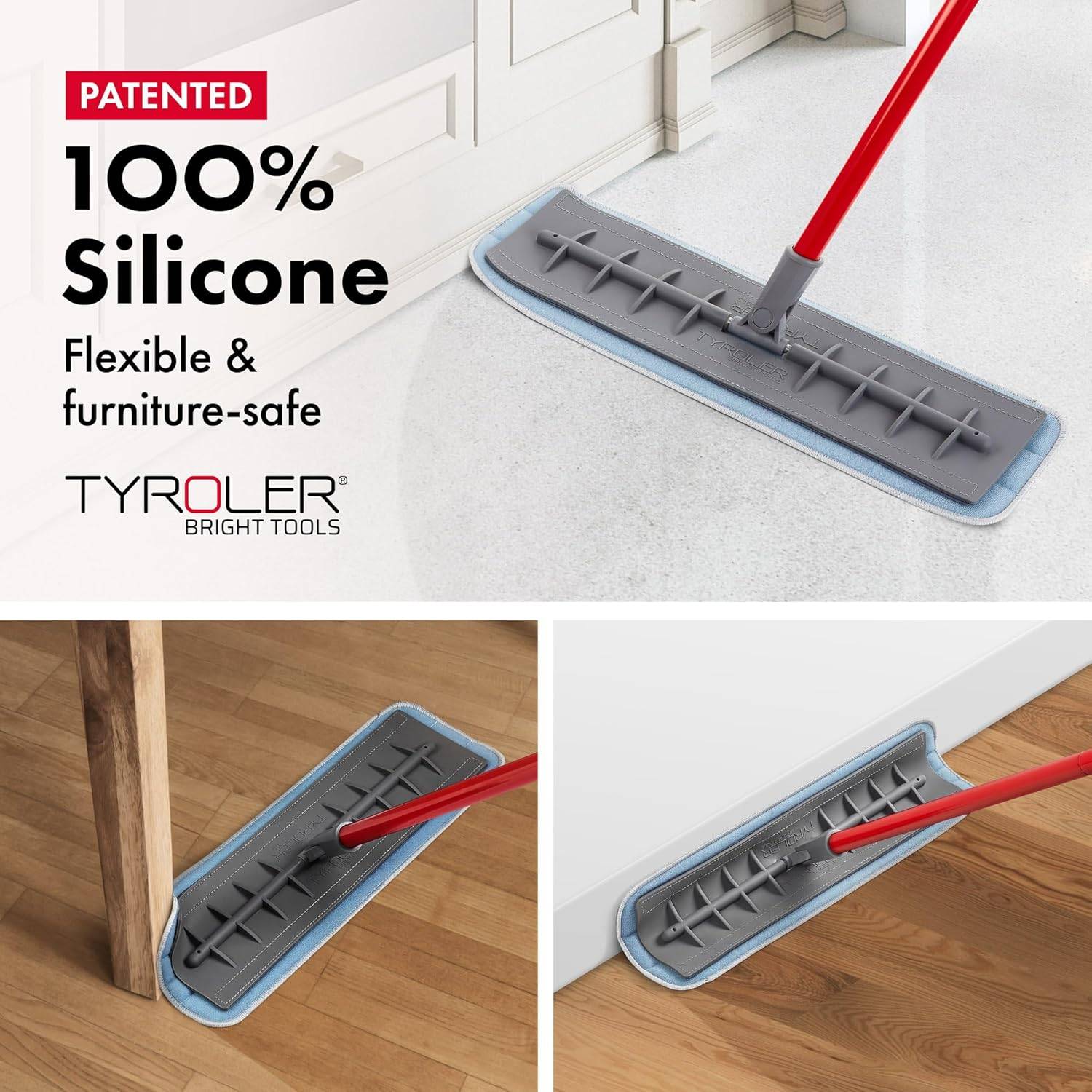 Tyroler Microfiber Floor Mop with Flexible Silicone