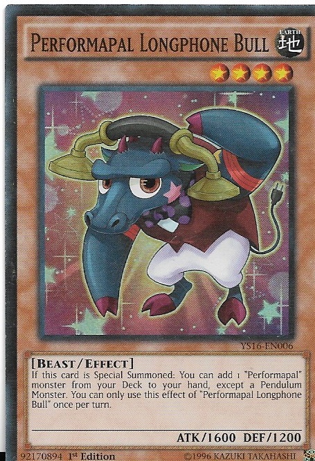 Yu-Gi-Oh Performapal Longphone Bull YS16-EN006 Holo P