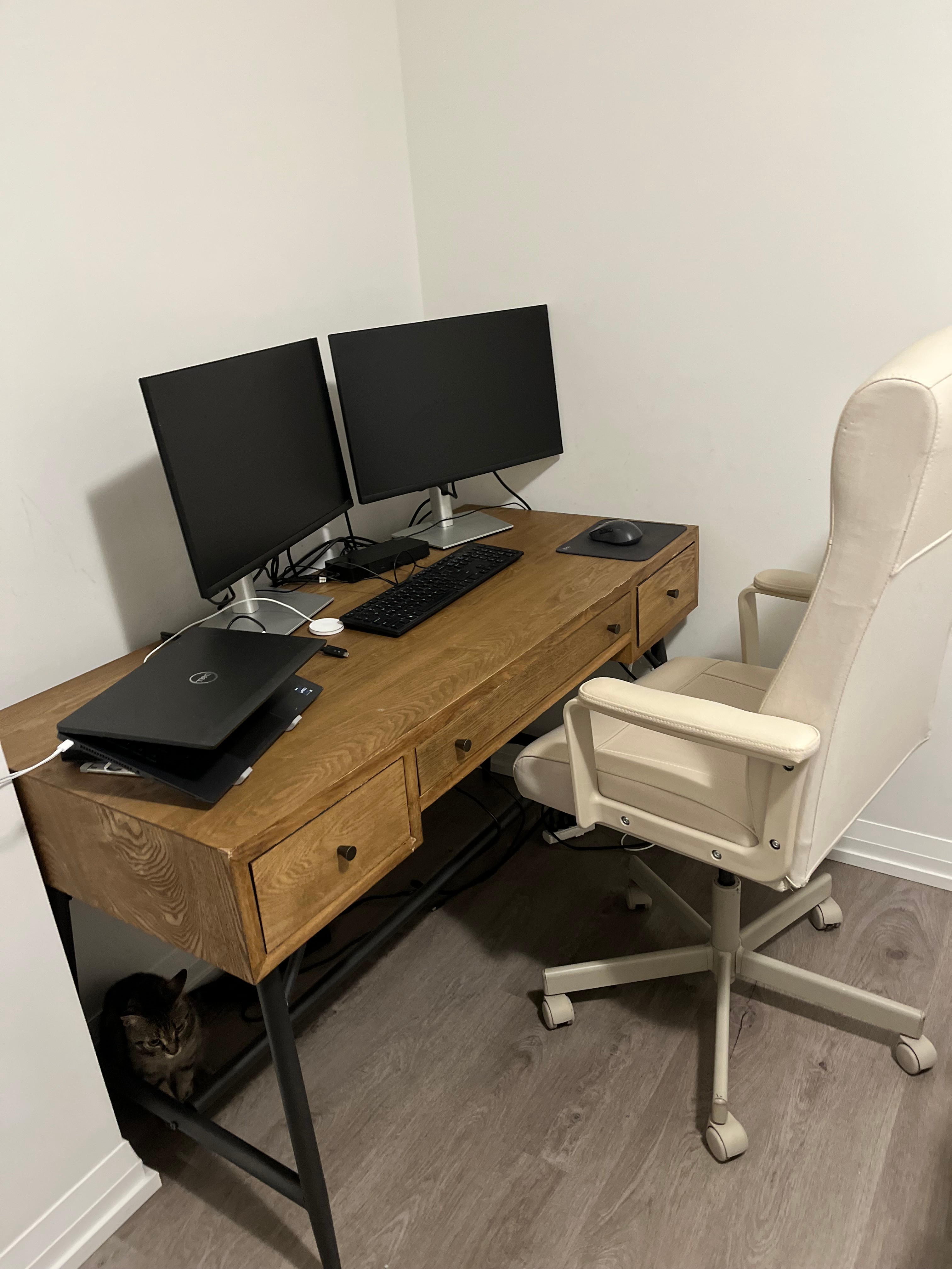 Wooden Desk with Drawers - photo 2