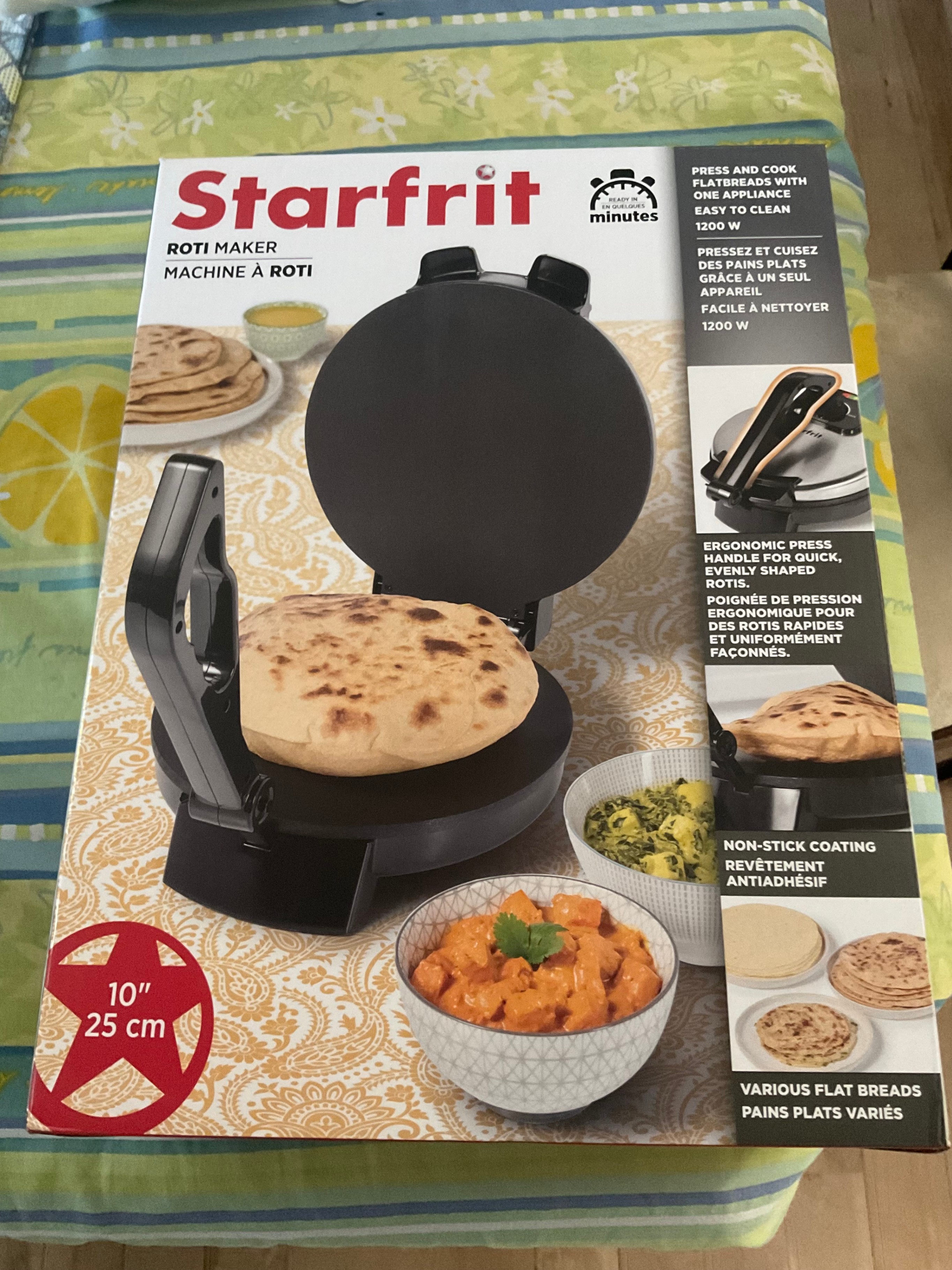 Starfrit Electric 10" Roti Maker, Press and Cook Flatbreads