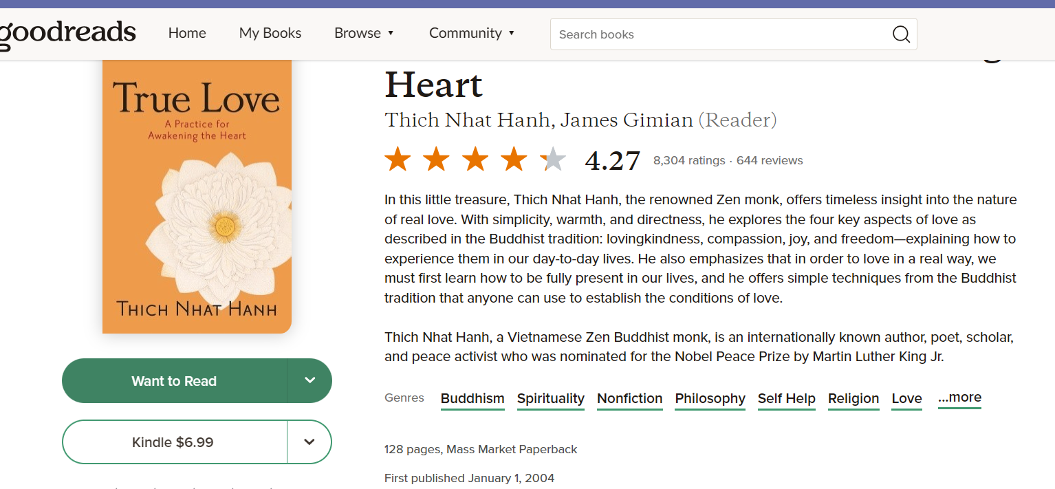 Thich Nhat Hanh's True Love: A Practice for Awakening the Heart - photo 4