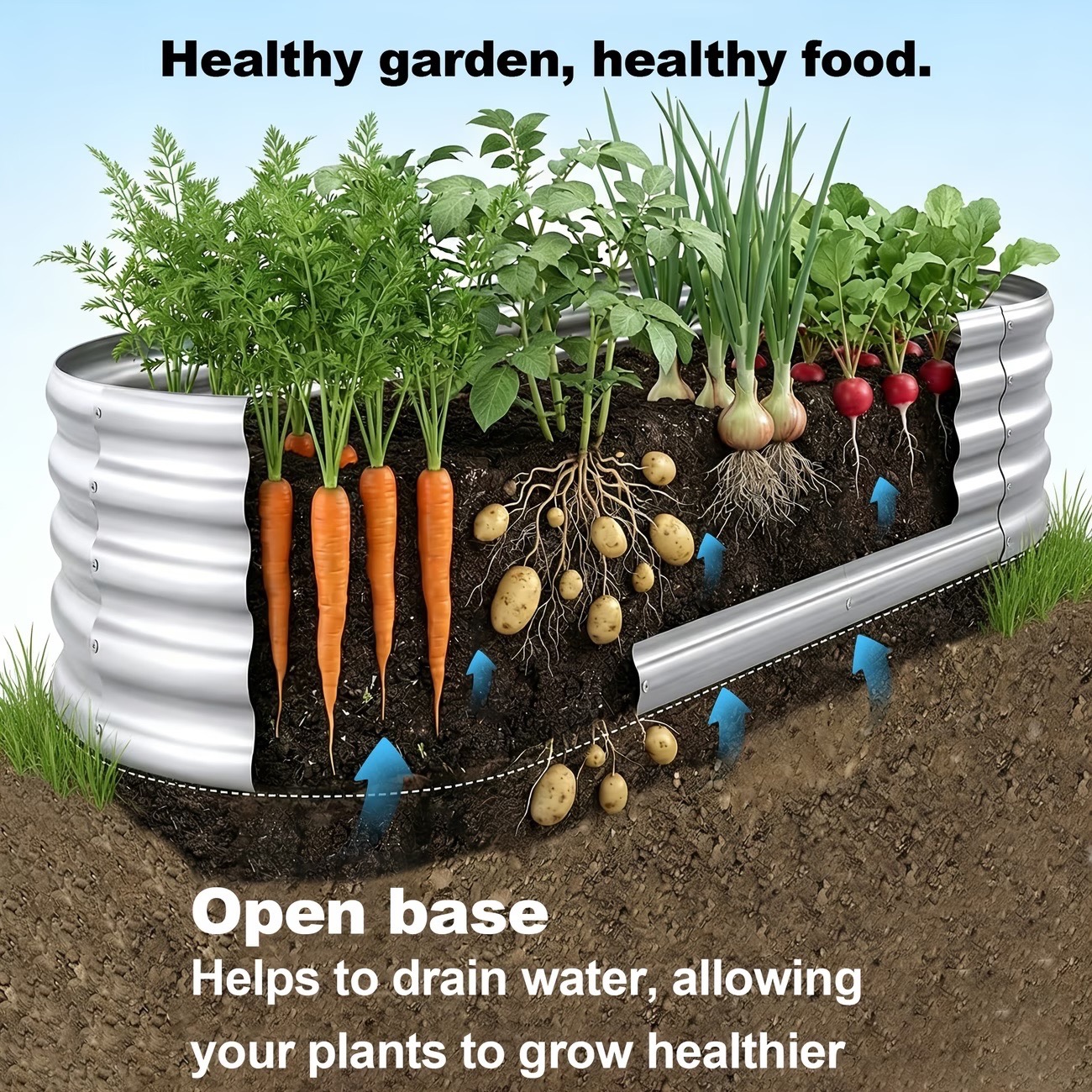 Galvanized Steel Oval Garden Bed Kit, 4x2x1ft - photo 2