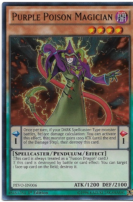 Yu-Gi-Oh Purple Poison Magician PEVO-EN006 Holo NM