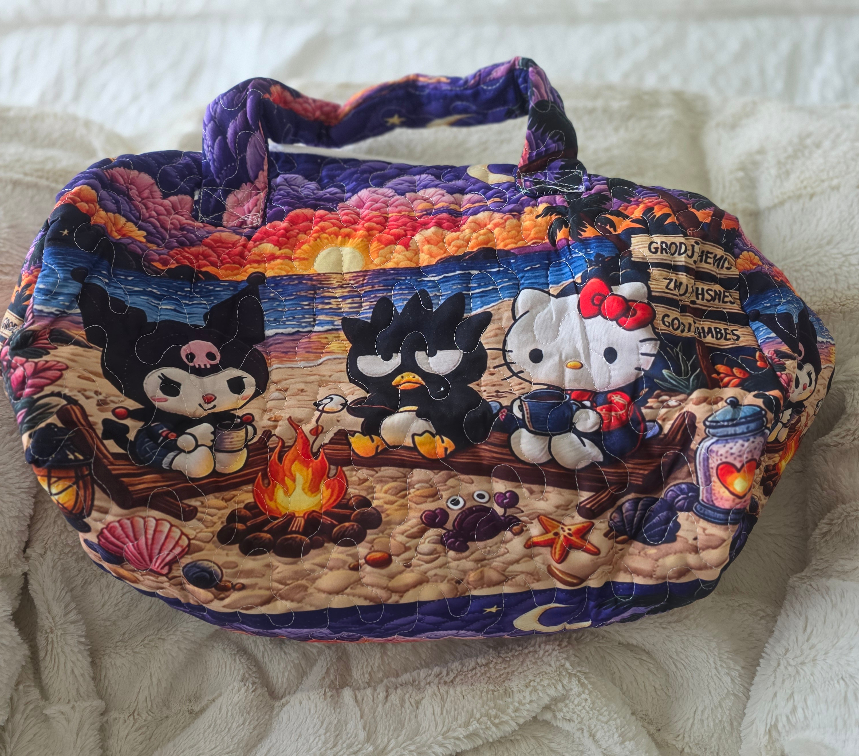 Sanrio 2D Quilted Bag/Kuromi-Hello Kitty & Badtz-Maru-BRAND NEW - photo 4