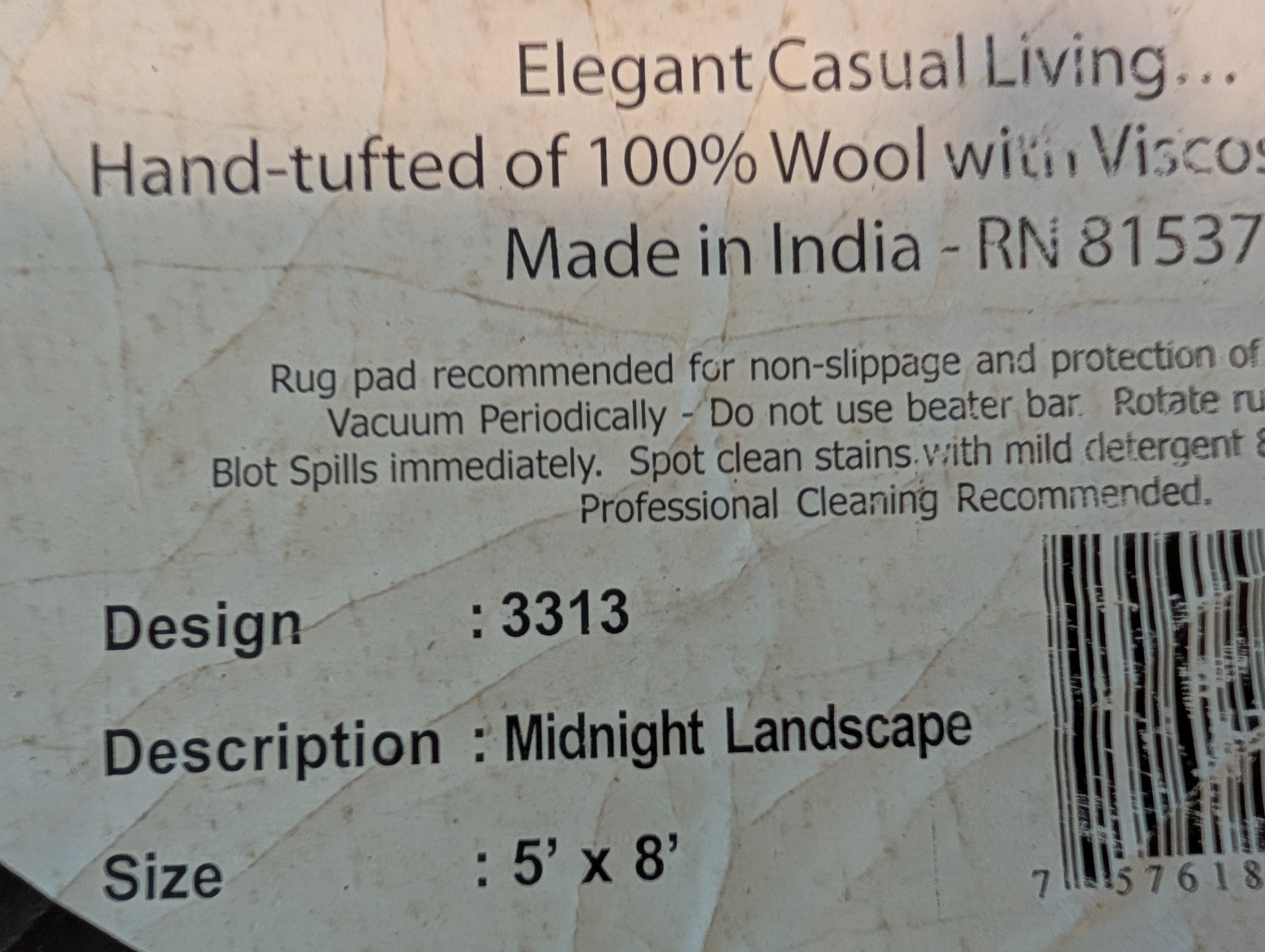 8' x 5' contemporary wool area rug - photo 3