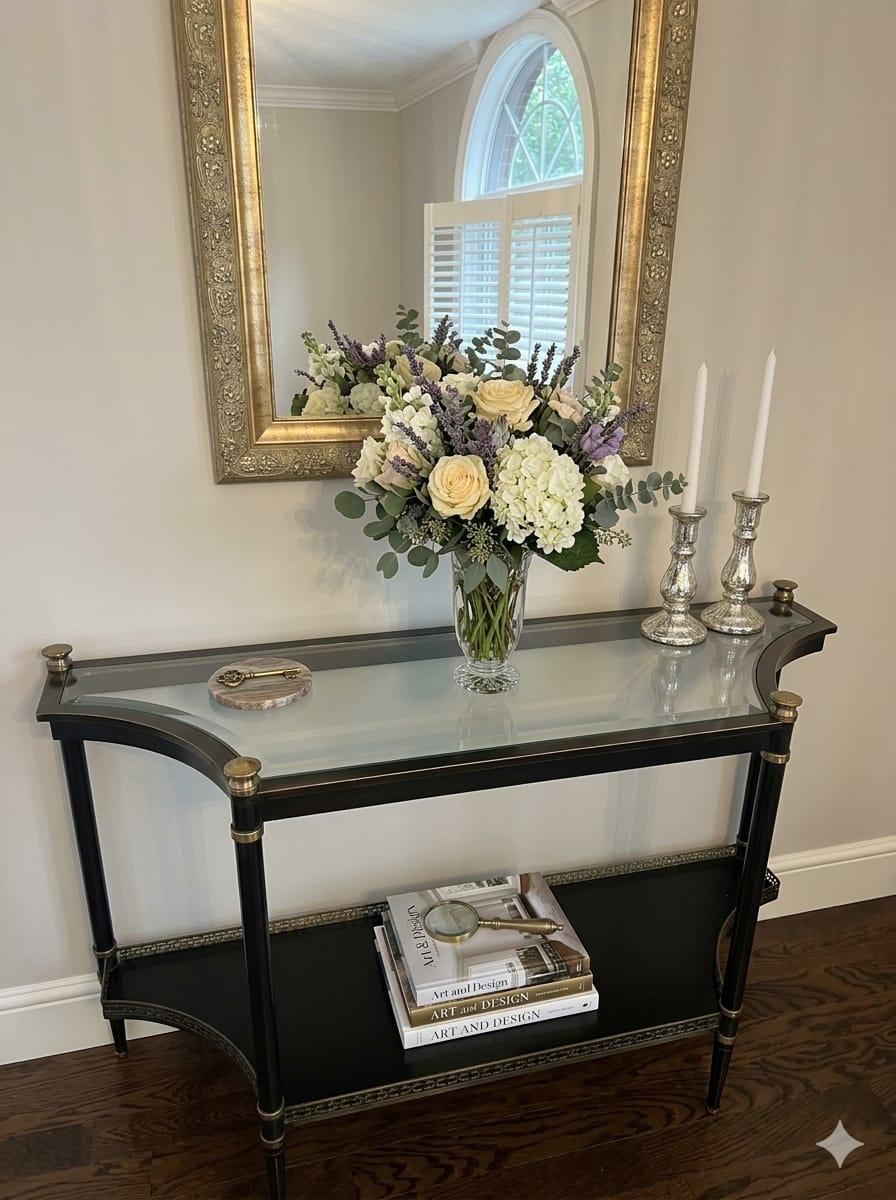 Entryway set (glass table and mirror) - photo 2