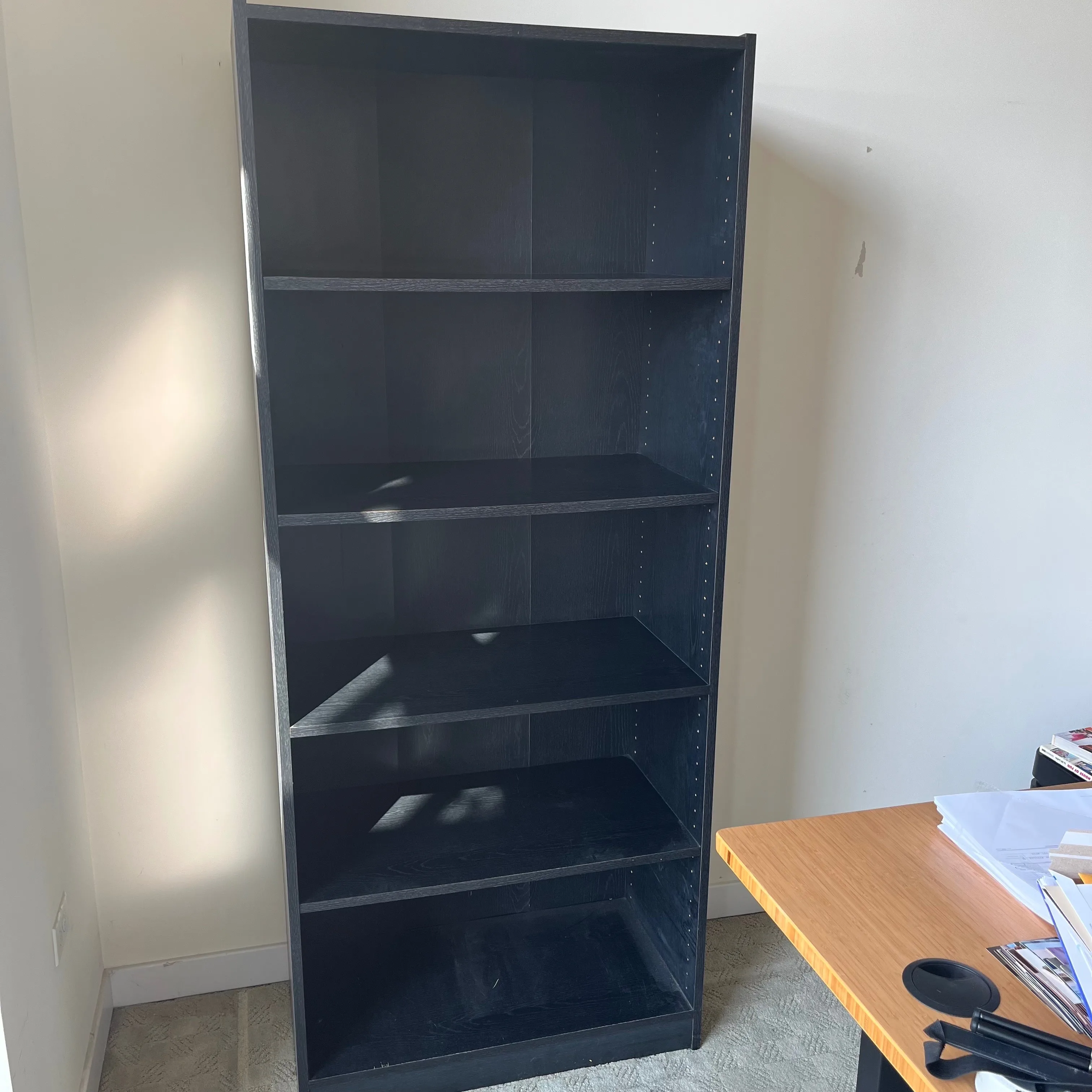 Tall Black Bookcase / Bookshelf - photo 2
