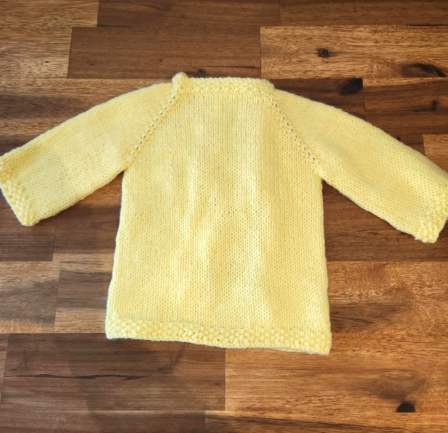 Adorable Vintage Hand-knit Yellow Sweater for Newborn - photo 2