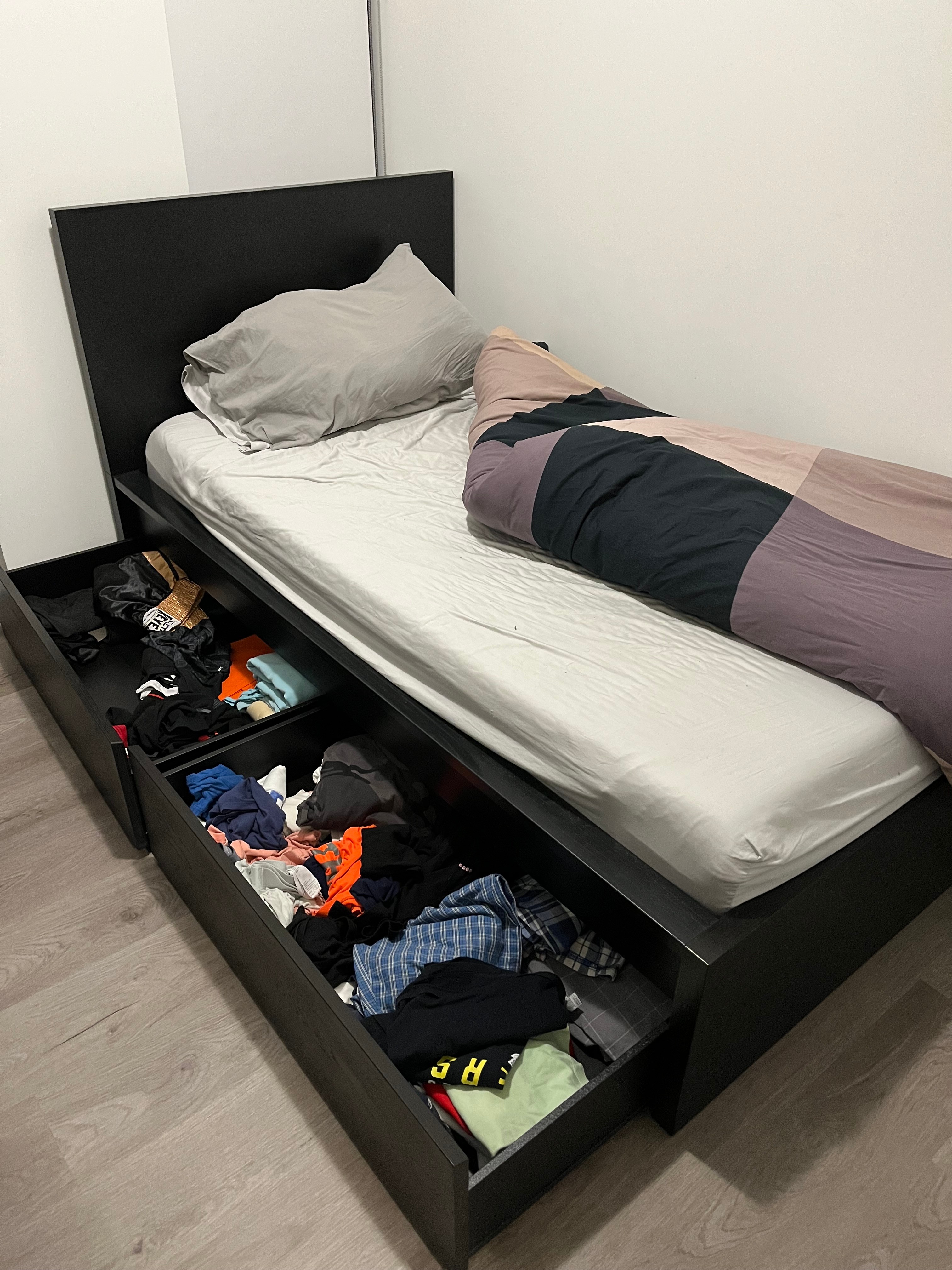 Black Single Bed Frame with Under-Bed Storage - photo 2