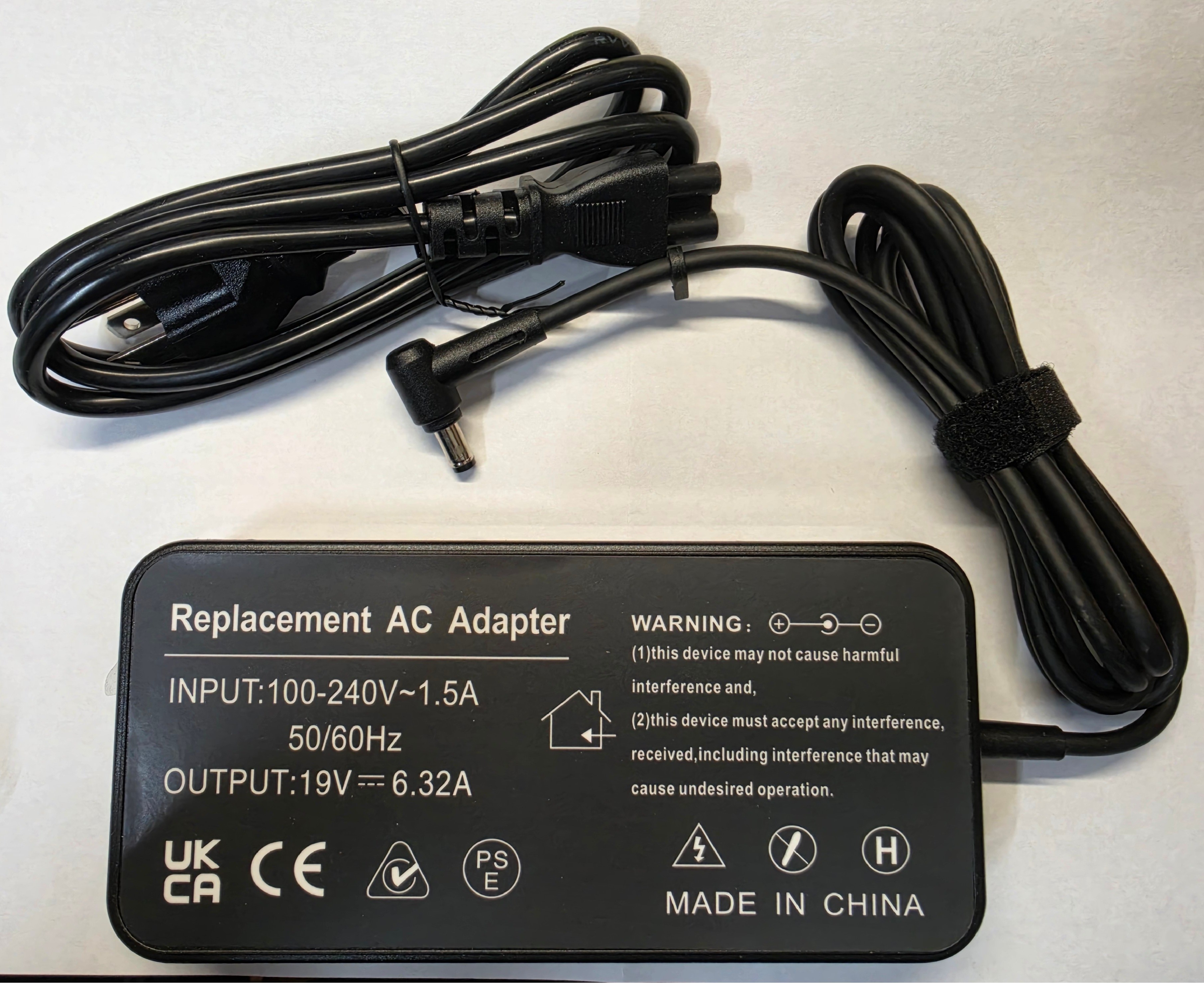120W Laptop AC Adapter – 5.5 × 2.5mm Barrel Tip - photo 5