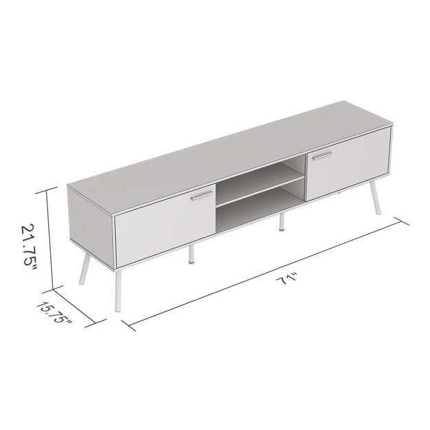 TV Stand-71"Long/Brown Reclaimed Wood with 2 Closed Door - photo 4