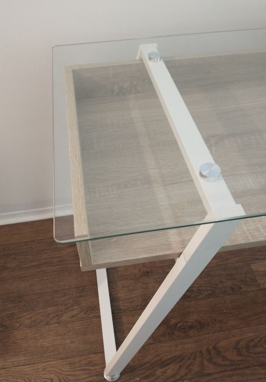 Glass-top Desk with Metal Legs - photo 4