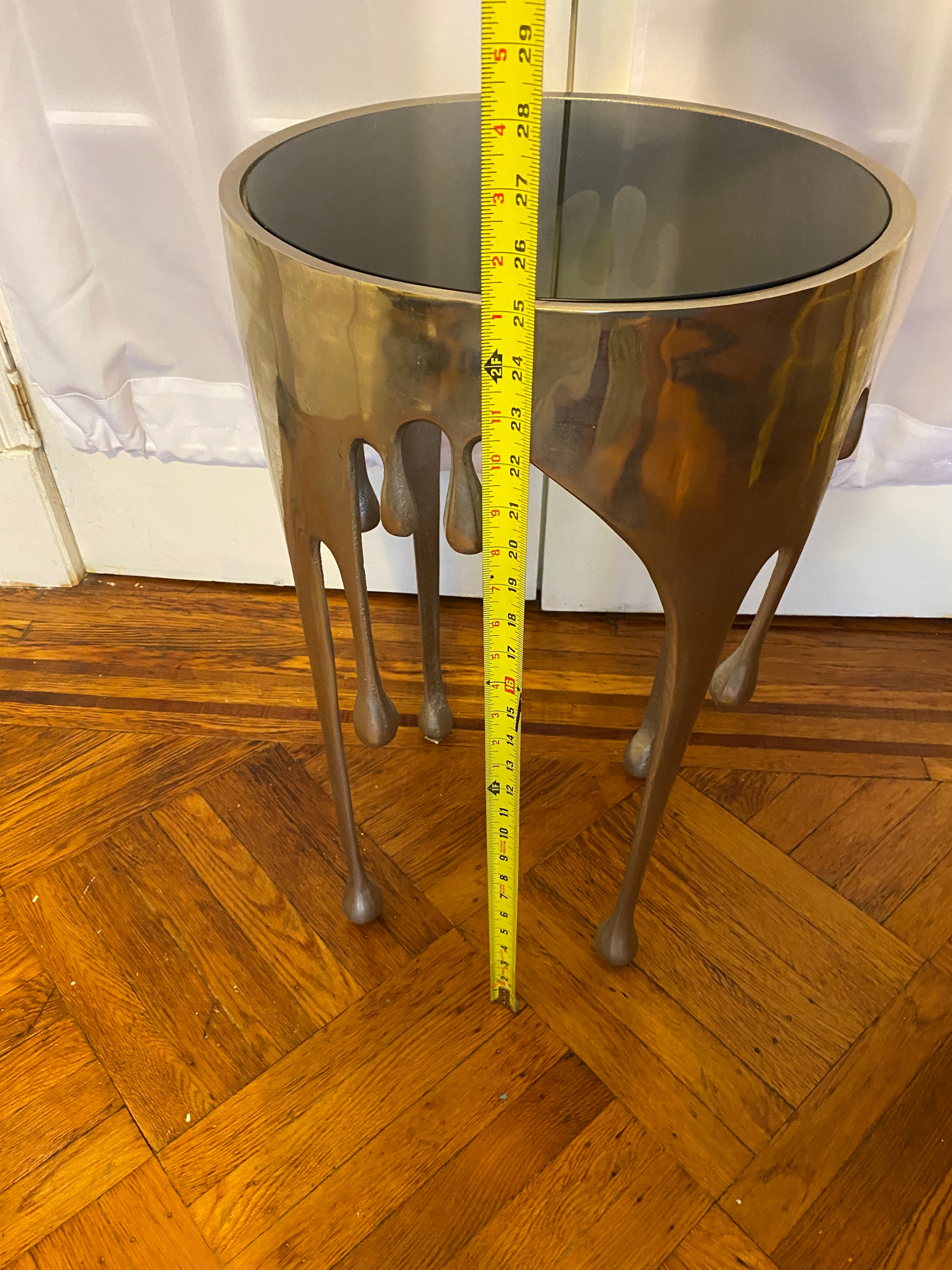 Deco 79 Side Table Melting Design & Shaded Glass Top - photo 5