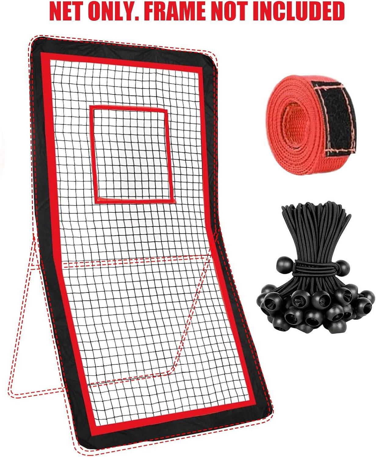 4x7 Ft Lacrosse Rebounder Replacement Net with Bungees, Net Only - photo 3