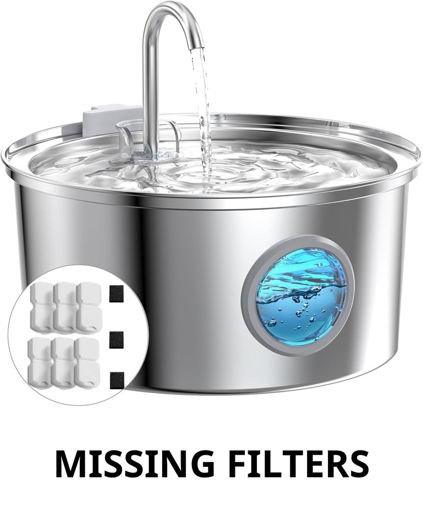 Stainless Steel Cat Water Fountain 3.2L