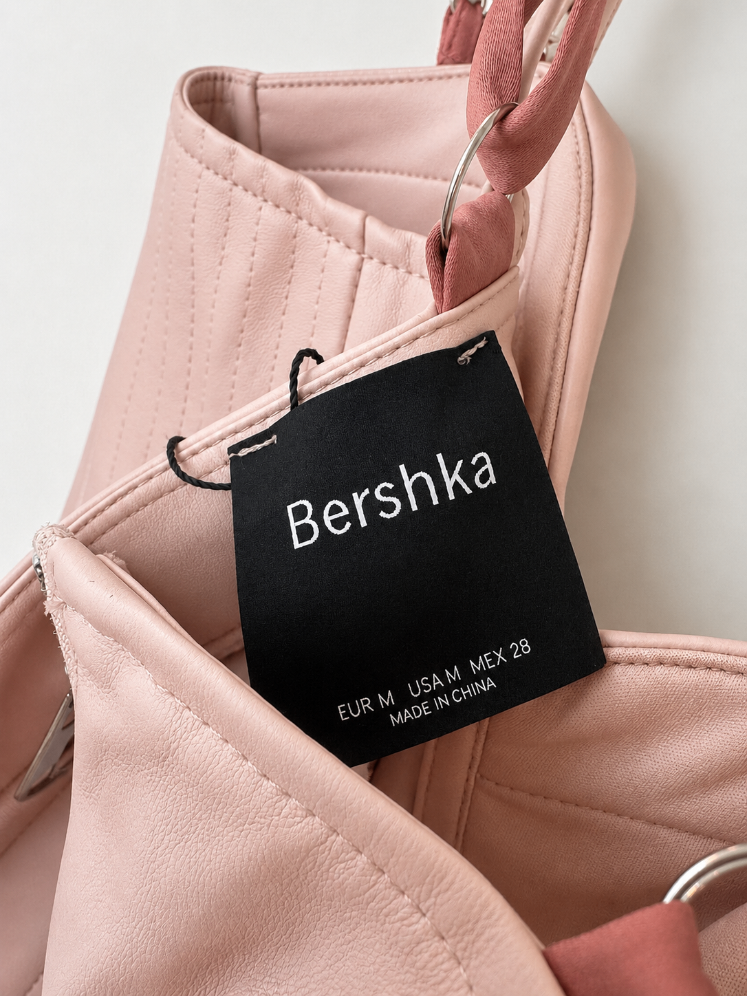 Blush Pink Corset Mini Leather Dress - photo 4