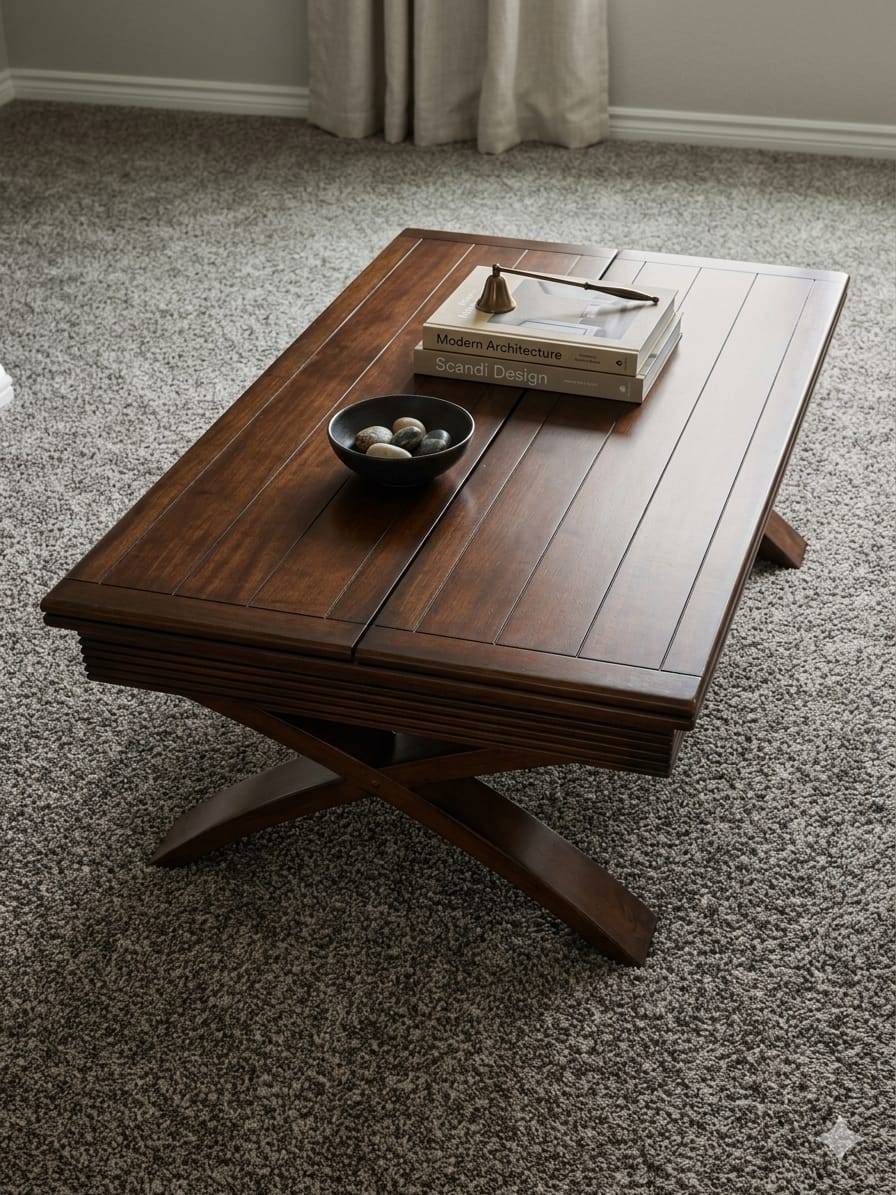 Magnussen Expandable Wood Coffee Table with X-Trestle Base