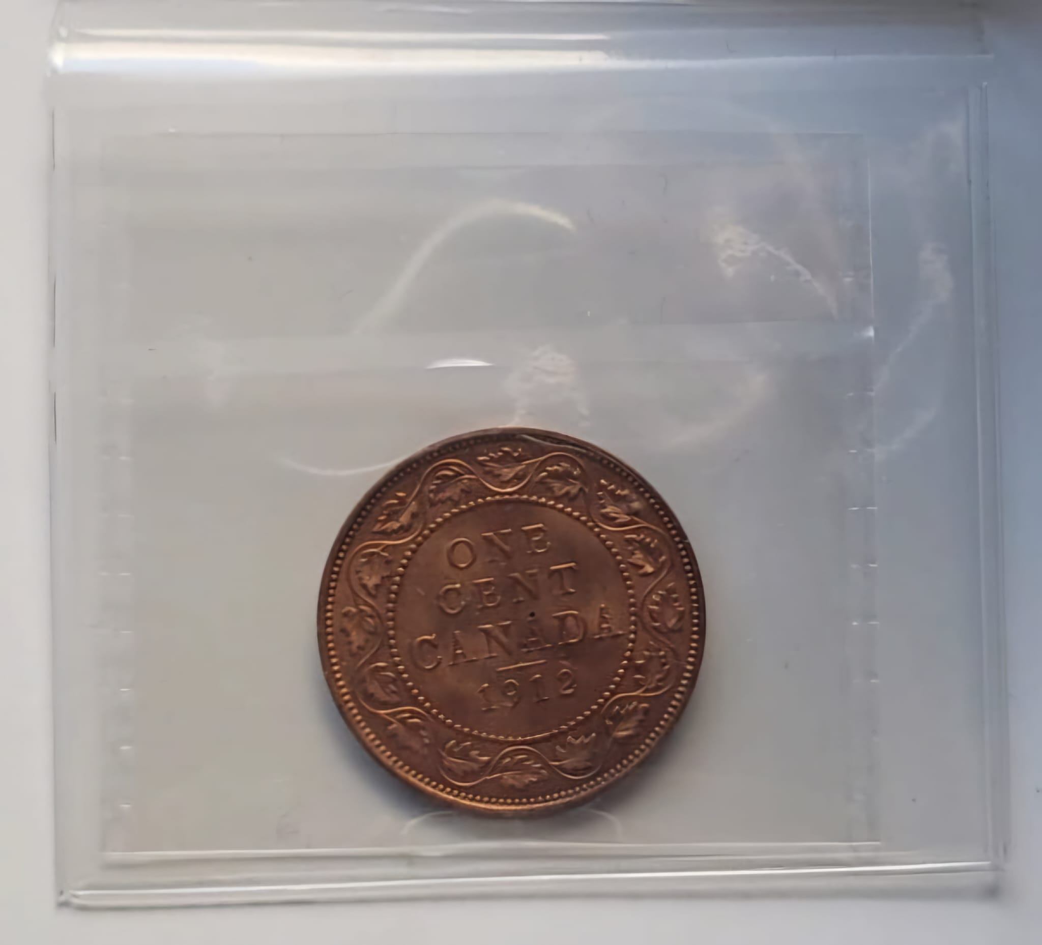 1912 Canada Large Cent King George V ICCS MS64 Red Certified - photo 3