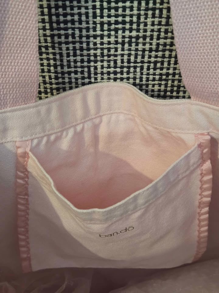 BAN.DO "U R WORTH IT" LIGHT PINK CANVAS TOTE BAG - photo 3