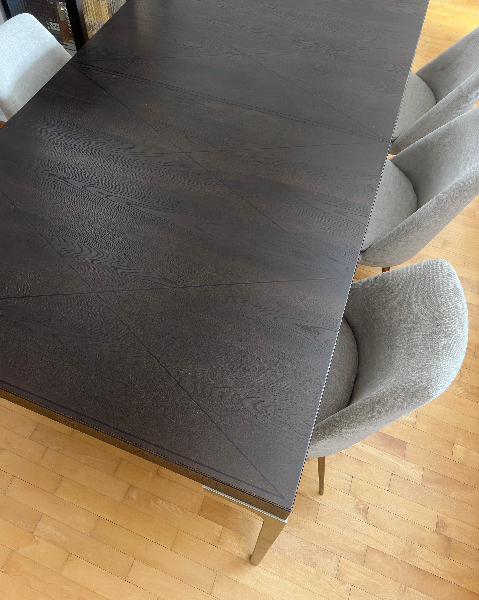 Soliloquy Extendable Dining Table - Brown Oak Wood - photo 5