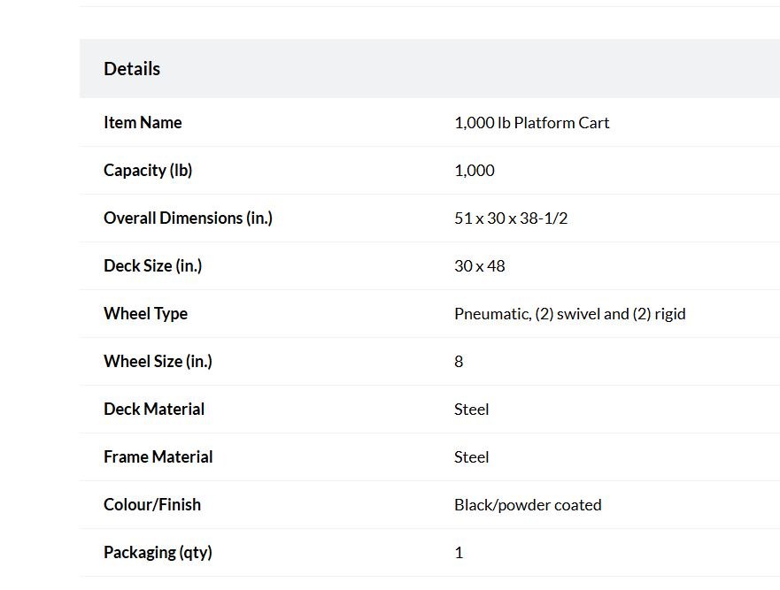 1,000 lb Platform Cart - photo 3
