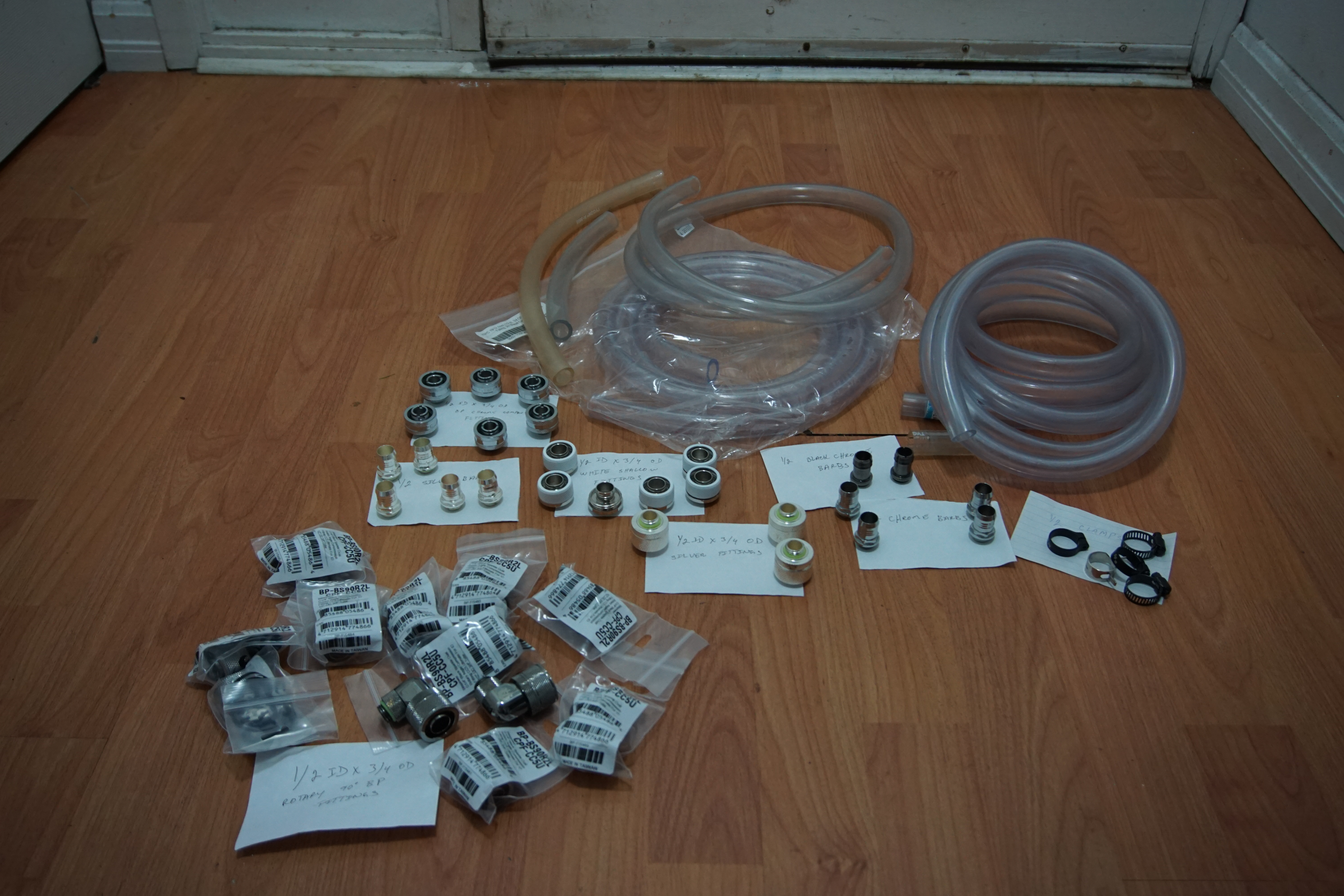 1/2 ID x 3/4 ID water cooling fittings