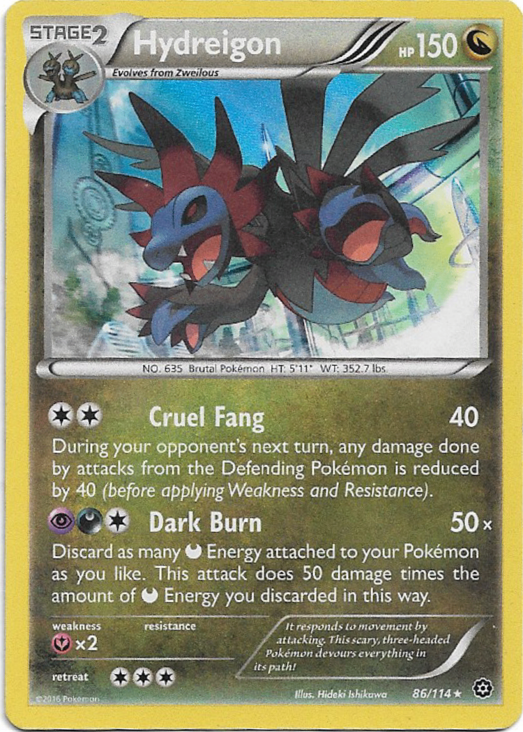 Pokemon Hydreigon 86/114 Steam Siege Holo Rare NM