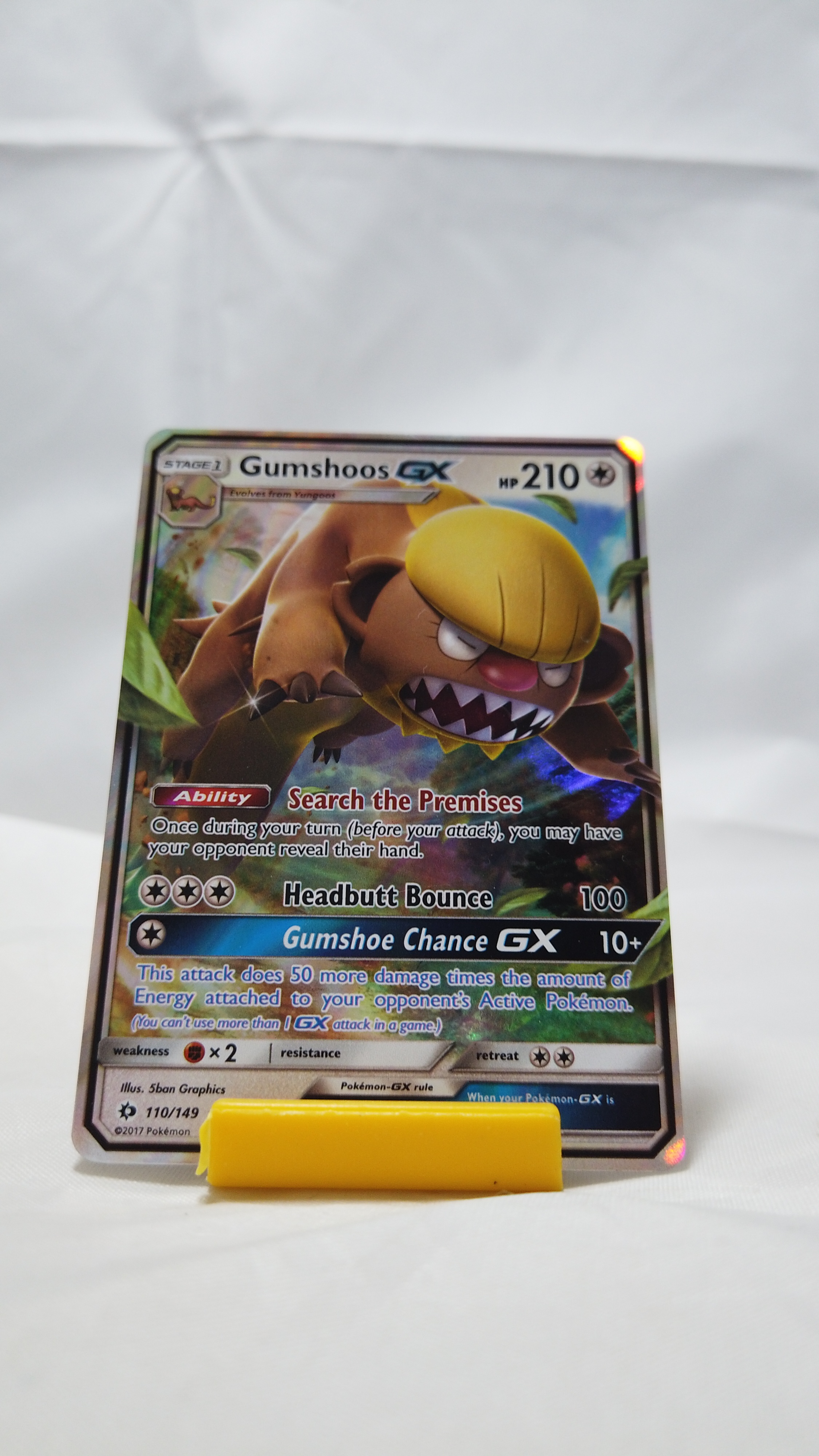 Pokemon Gumshoos GX 110/149 Sun & Moon Holo Rare NM