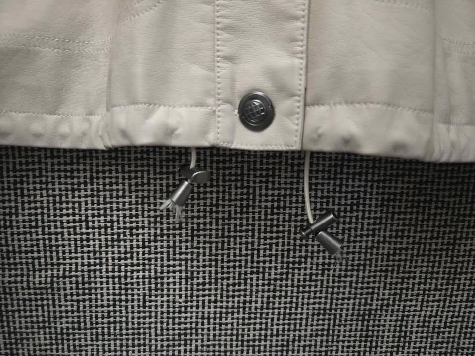 MAX STUDIO FAUX LEATHER JACKET WOMENS MEDIUM IN BONE WHITE - photo 4