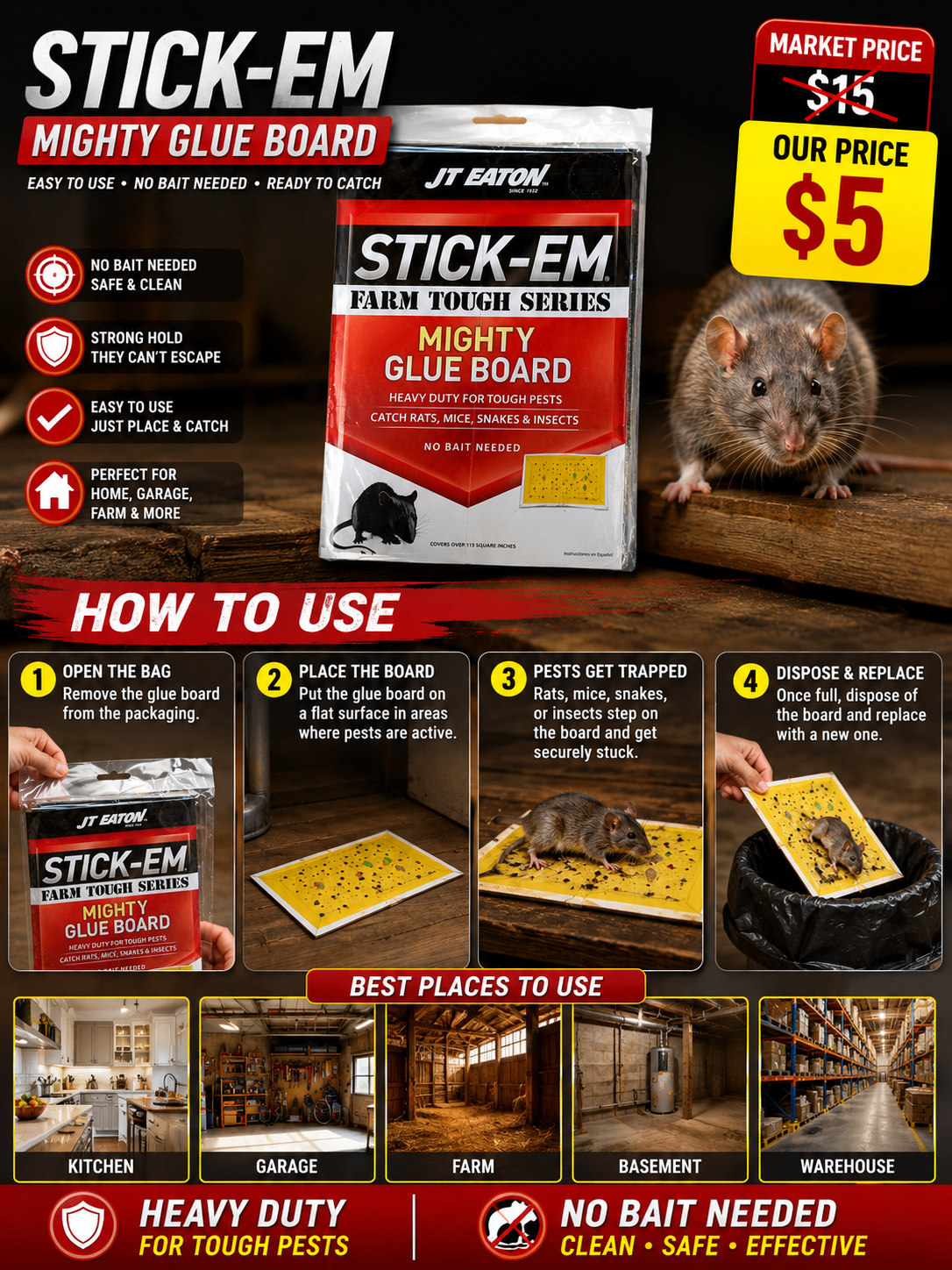 JT Eaton Stick-Em Mighty Glue Board - photo 2