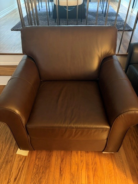 Brown Leather Accent Chair