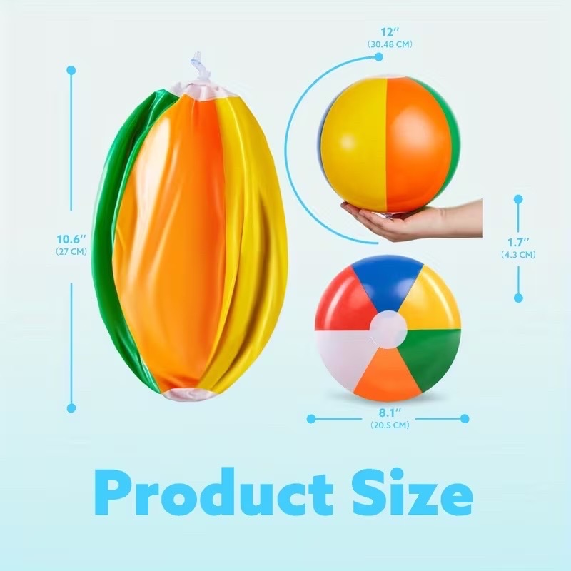 12" Inflatable Colourful Striped Beach Ball - photo 3