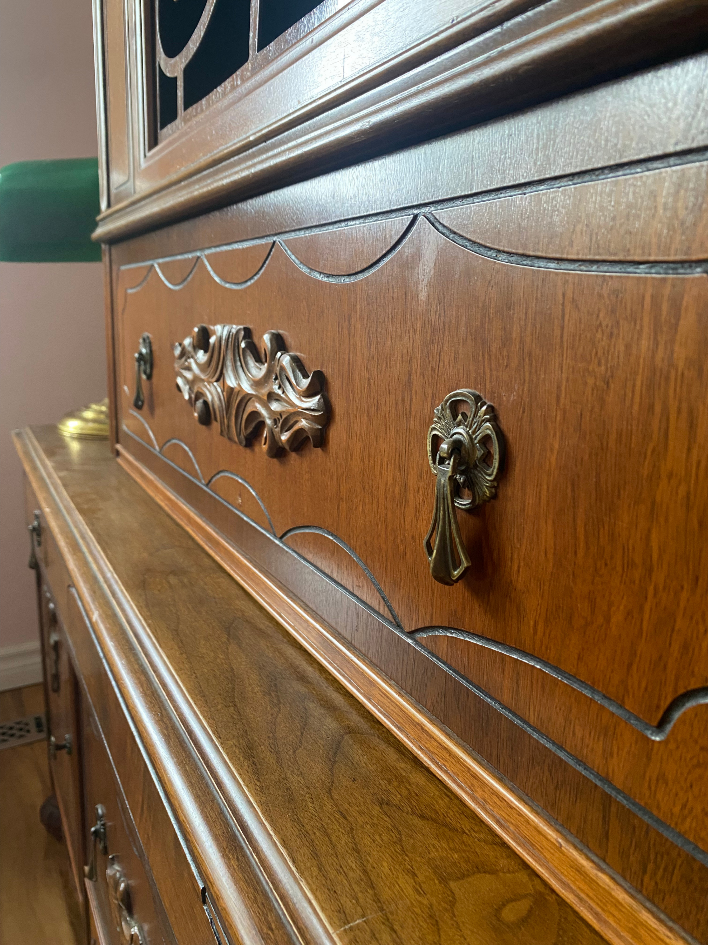 Vintage Wooden Buffet & Hutch (Solid Wood / Upcycle Project) - photo 2