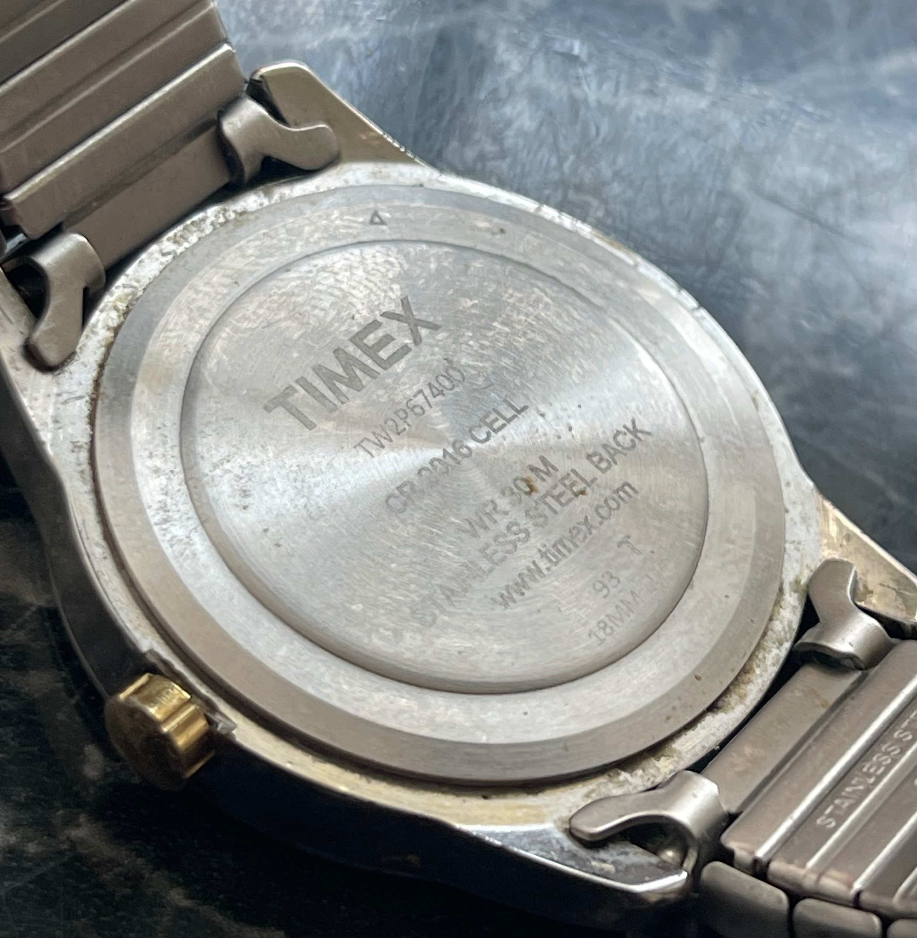 Timex Two-Tone Indiglo Stretch Watch (Working) - photo 5