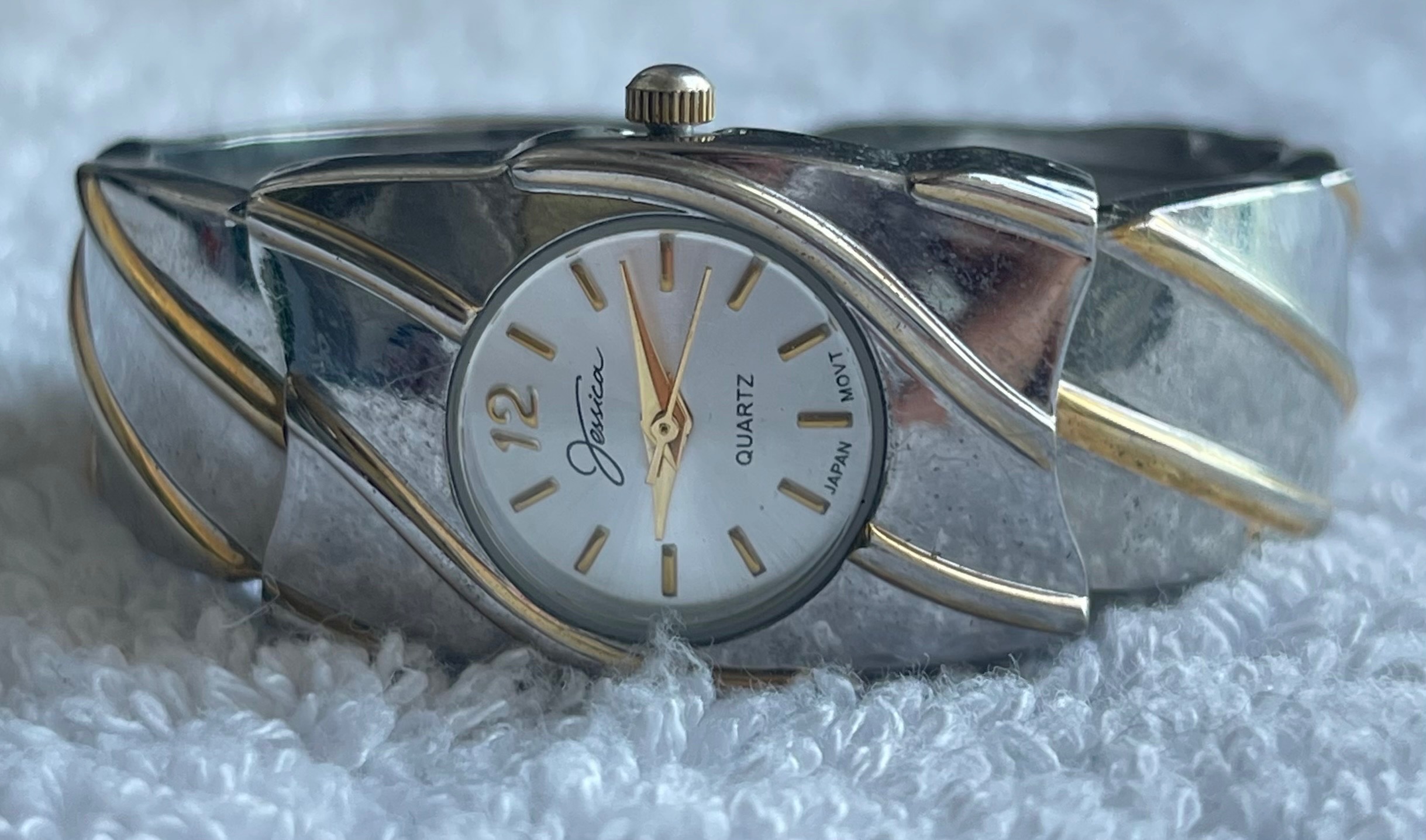 Vintage Jessica Two-Tone Bangle Watch VC413 (Needs Battery)