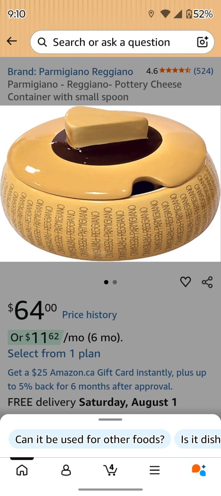 Parmesan Cheese Container - Brand New