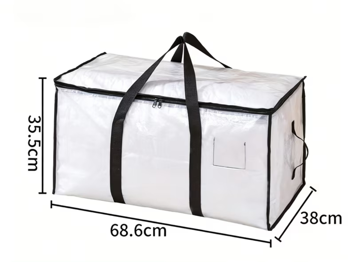 Set of 3 Clear Storage Bags with Handles Moving Bags box - photo 3