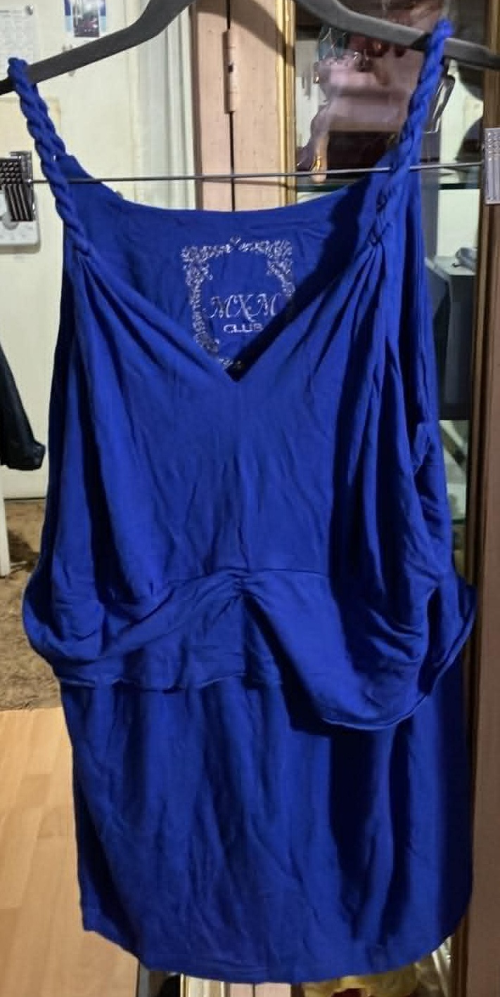 Women Blue Roped Straps Top - Size 1X