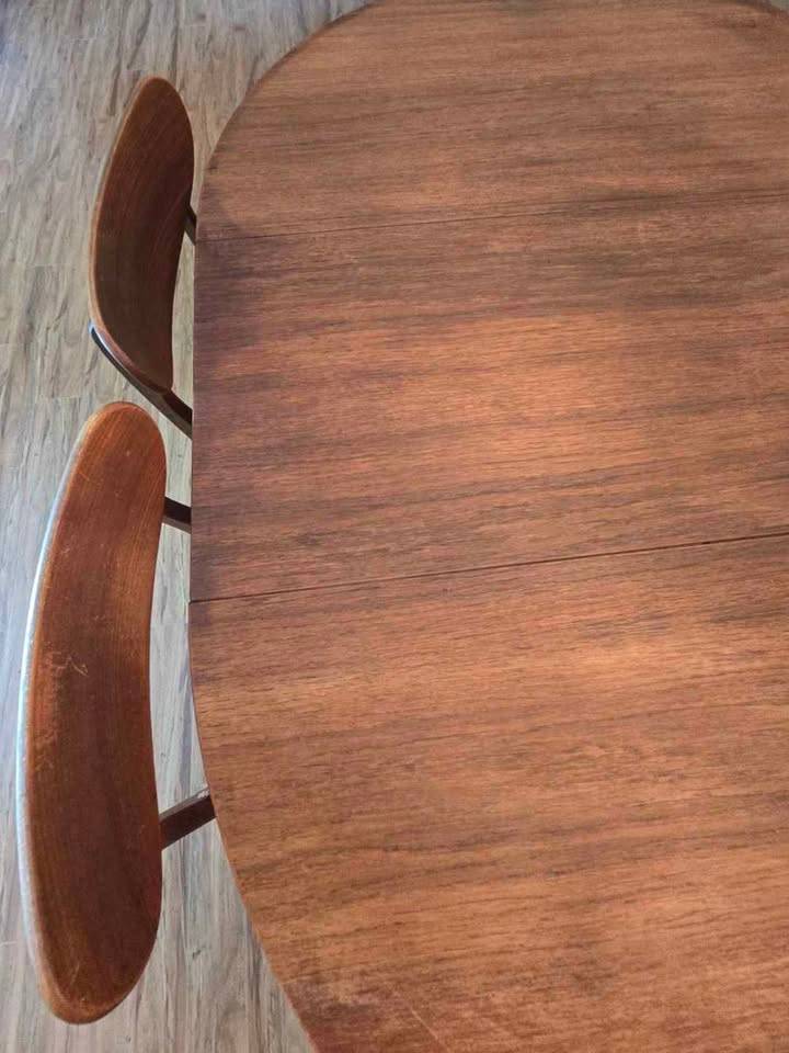 Vintage Danish Teak Dining Set Table with 6 Matching Chairs - photo 5
