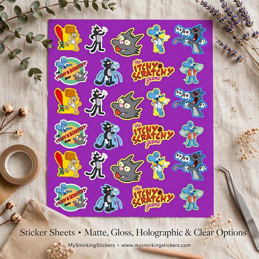 Itchy & Scratchy Sticker Sheet