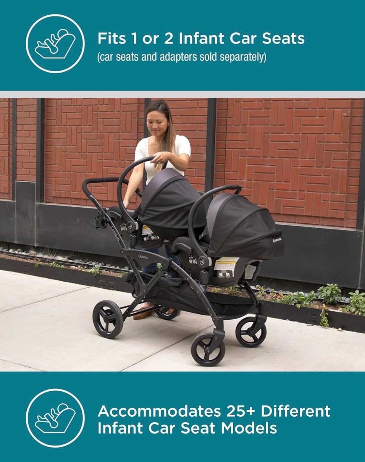 Lightweight Inline Tandem Double Stroller V2 Reversible Seats - photo 5