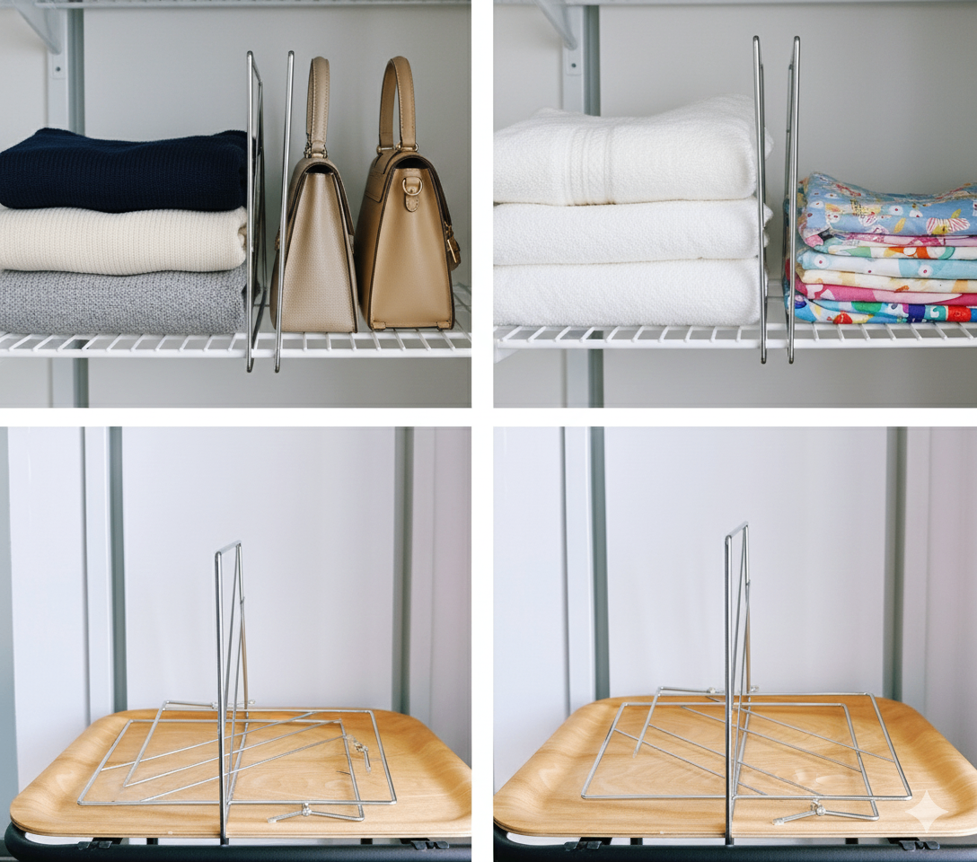 Stainless Steel Shelf Dividers - Closet & Linen Organization - photo 2