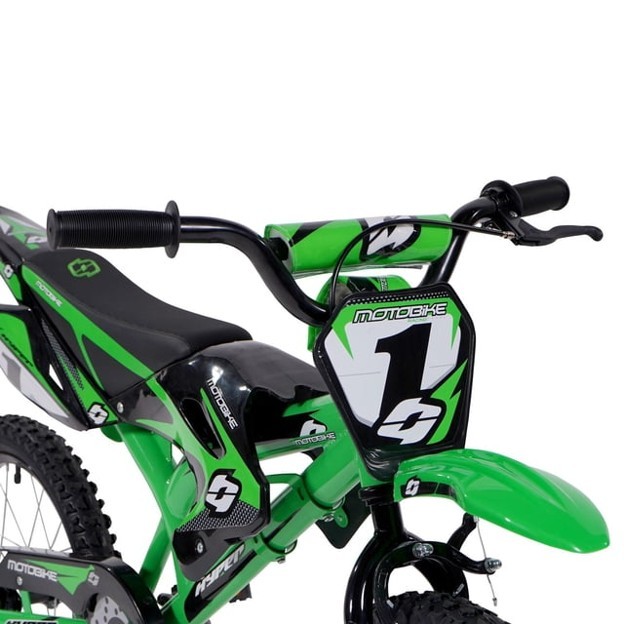 Hyper Bicycles 16" Motobike with Training Wheels – Neon Green - photo 3