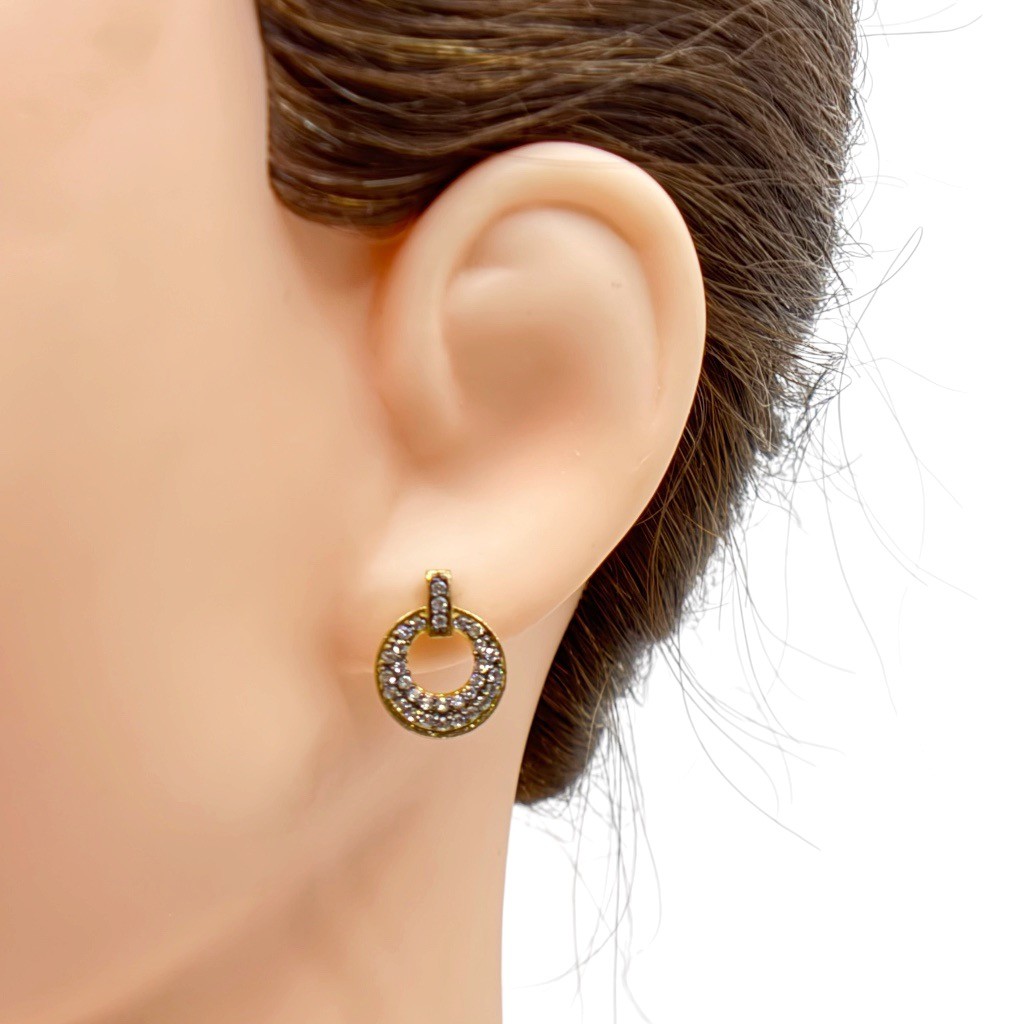 FAS Gold Vermeil sterling silver cubic zirconia stud earrings - photo 4