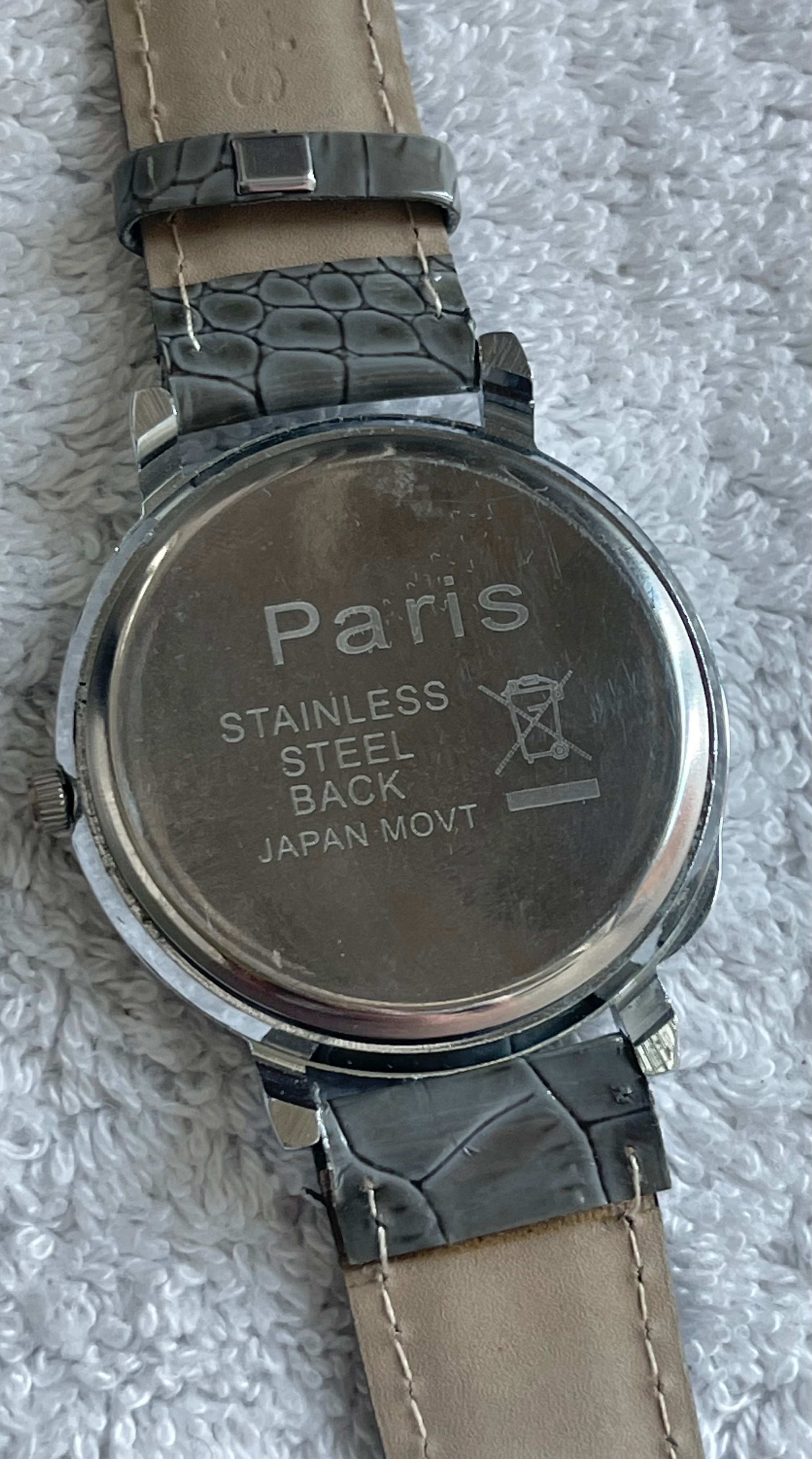 Paris Eiffel Tower Crystal Watch – Grey Strap (Needs Battery) - photo 5