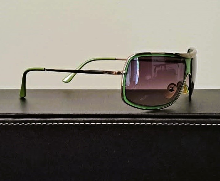NEW Vintage Y2K Lime Green Shield Sunglasses Rave/Cyber Aviator - photo 4