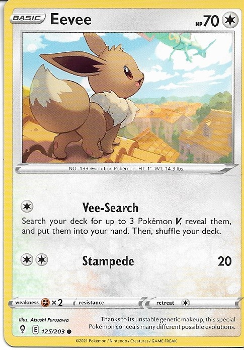 Pokemon Eevee 125/203 Evolving Skies Non-Holo LP