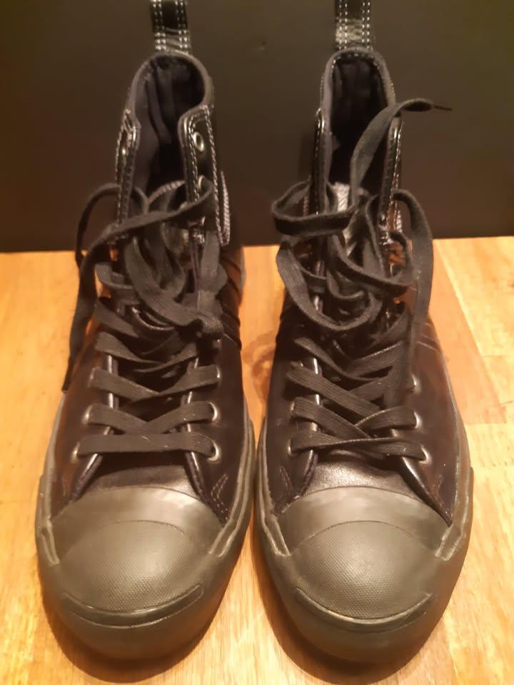 Vintage Converse x Jack Purcell High Top Black Leather