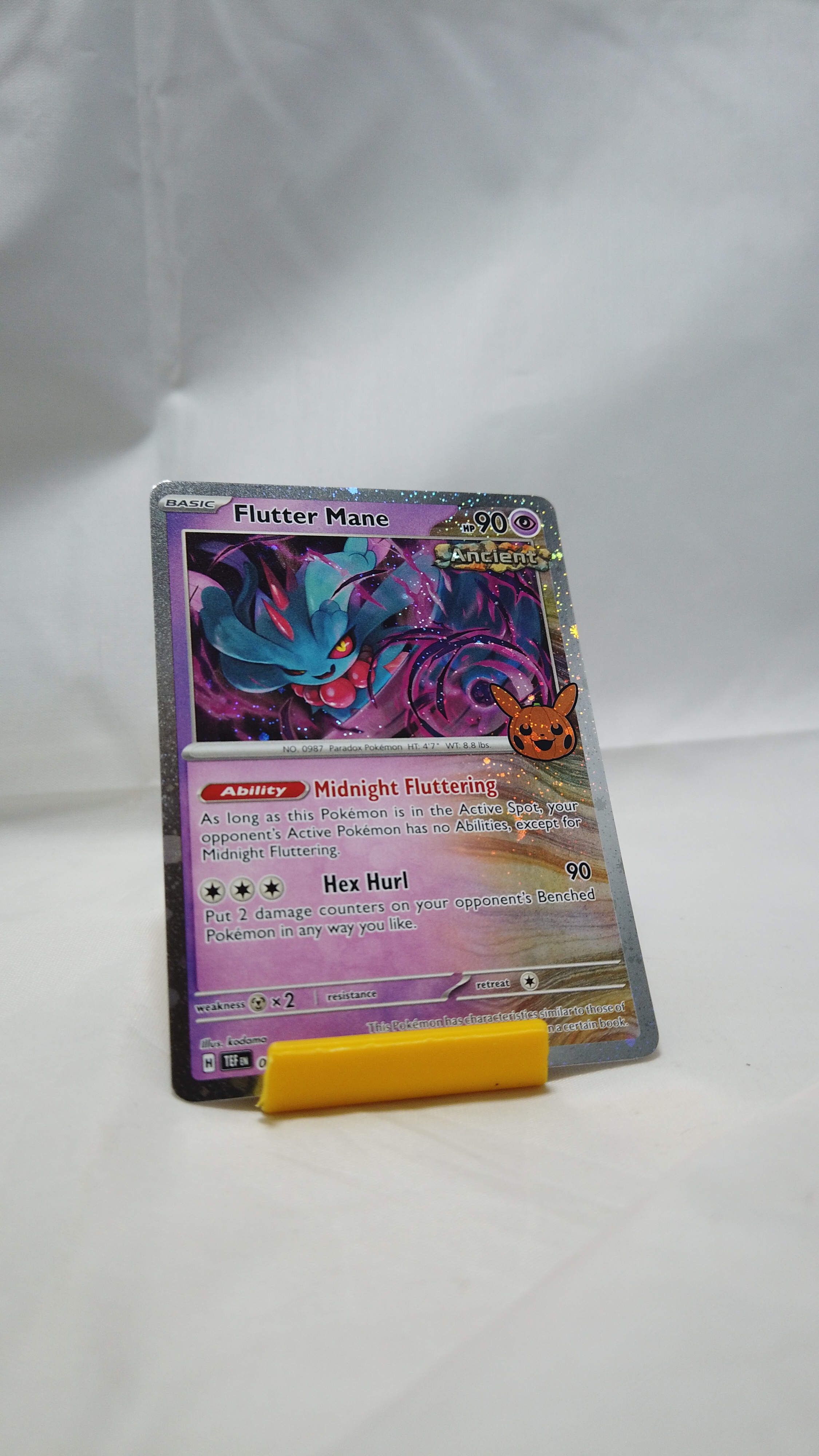 Pokemon Flutter Mane 078/162 Temporal Forces Pumpkin Stamp Holo